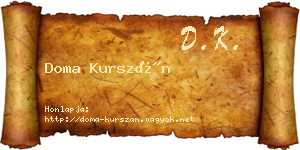 Doma Kurszán névjegykártya
